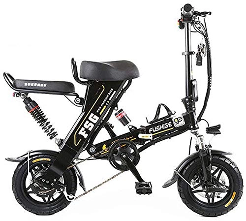 Vélos électriques : Léger Vélos électriques for adultes, 12 pouces pneus pliant vélo électrique avec 8 / 10 / 12.5AH Batterie au lithium, élégant Ebike design unique avec 3 modes de travail, vitesse maximale est de 25 km /