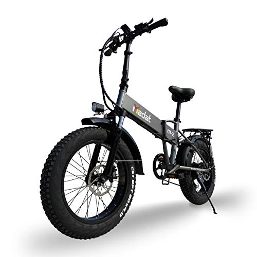 Vélos électriques : Madat-2 20 Zoll E-Bike E-fatbike mit 500w Qihang Motor 12, 8 Ah Akku Hydraulisch bremsen Schimano Gang Flatbar E-fahhrad Schnee E-Bike Off Road Bike 3 Mode Drive Ohne Pedal, mit Pedal, und zusammen