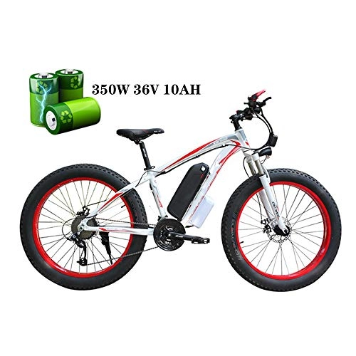 Vélos électriques : MDZZ 26" vélo électrique, Pliant 350W Sporting vélo avec 36V 10Ah Batterie Amovible Lithium-ION, Aluminium Pédale vélo pour Adultes, Blanc
