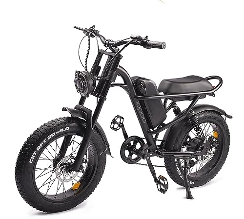 Vélos électriques : MelkTemn Vélo électrique de montagne 50, 8 cm avec batterie Li-ion amovible 48 V 15, 6 Ah, moteur puissant de plage, 7 vitesses, suspension avant et arrière, cadre en aluminium pour adultes et