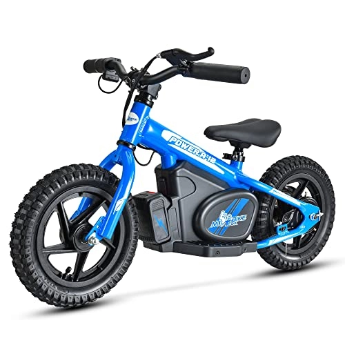 Vélos électriques : Mio Teck - Electric Balance Bike | Vélo électrique pour enfants, 12 pouces, 3-5 ans, 2 vitesses 8-16 km / h, 24 V 100 W Brush Motor (Blu)