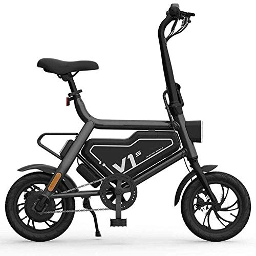 Vélos électriques : MIYNTB Pliant Vlo lectrique, 12 Pouces Vlo Assistance lectrique Portable Vlo Pliant Batterie Lger Et Pliant en Aluminium Vlo avec des Pdales, Gris