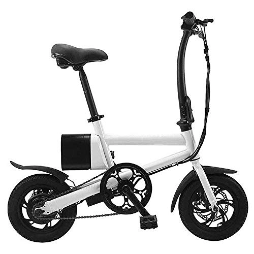Vélos électriques : MIYNTB Pliant Vlo lectrique, Adulte Deux Roues Mini Pdale Voiture lectrique Ultra Lger Scooter en Aluminium Cadre en Alliage, avec 12 Pouces Vitesse Maximale 25 KM / H