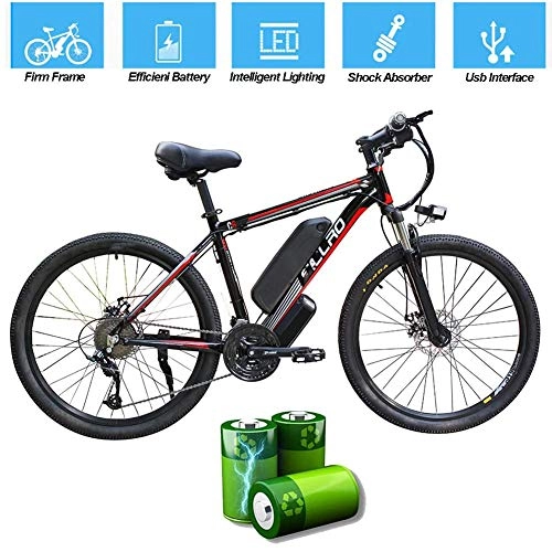 Vélos électriques : MJLXY Vélo de Montagne Électrique, 48V / 10Ah Lithium-ION Batterie Amovible Alliage D'aluminium Pédale pour L'extérieur Cyclisme Voyage Faire des Exercices, D
