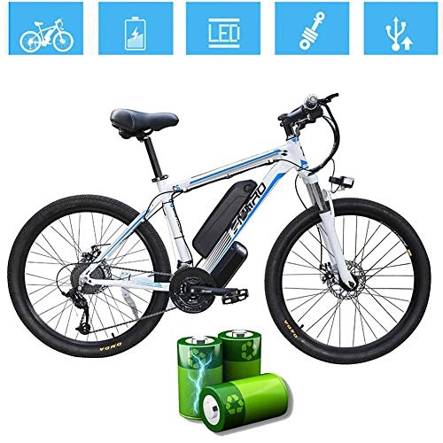 Vélos électriques : MJLXY Vélo de Montagne Électrique, 48V / 10Ah Lithium-ION Batterie Amovible Alliage D'aluminium Pédale pour L'extérieur Cyclisme Voyage Faire des Exercices, E