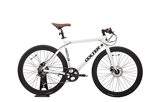 Vélos électriques : Motus TORM | Vélo électrique blanc 28" | Support de conduite jusqu'à 25km / h | Portée jusqu'à 70km | Batterie lithium-ion 36 V 7 Ah | Moteur arrière 250 W | Avec 9 vitesses | Taille L