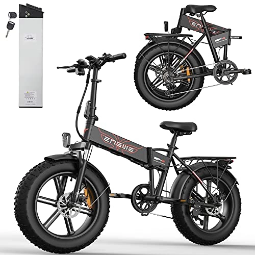 Vélos électriques : Moye Vélo électrique 20"x 4.0 Gros Pneu Vélo électrique Pliant 750W Vélos électriques pour Adultes avec Batterie Amovible 48V 12.8AH, 7 Vitesses, B / Black