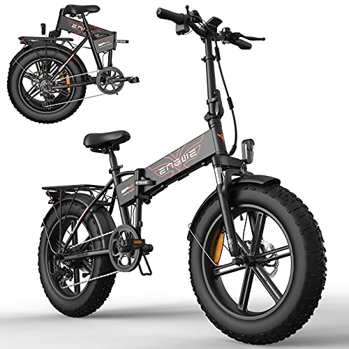 Vélos électriques : Moye Vélo électrique, 750W 20" 4.0 Gros Pneu Vélos électriques pour Adultes, 7 Vitesses Vélo électrique Pliable avec Batterie au Lithium Amovible 48V 12.8A, VTT électrique, Noir