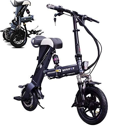 Vélos électriques : MRMRMNR Velo Electrique Pliable 48V 250W Portable Intelligente Velo Pliant Adulte pour Hommes Et Femmes, Transmission à 3 Vitesses, Télécommande, avec Système De Gestion De Batterie