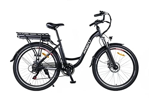 Vélos électriques : MYATU 26" Vélo électrique avec Batterie Amovible 36V 12.5Ah, Shimano Dérailleur 6 Vitesses, VTC pour Adultes Homme Femme