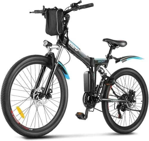 Vélos électriques : MYATU 26" Vélo électrique Pliable avec Batterie Amovible 36V 10.4Ah Moteur 250W, Shimano Dérailleur 21 Vitesses