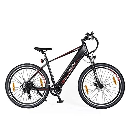 Vélos électriques : MYATU VTT électrique 27, 5" avec batterie 13 Ah et dérailleur arrière Shimano 7 vitesses, 250 W