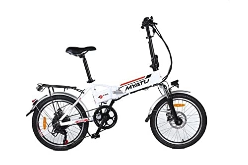 Vélos électriques : Myatu VTT électrique 27, 5" pour homme avec Shimano 21 vitesses, moteur à engrenages 250 W (blanc)