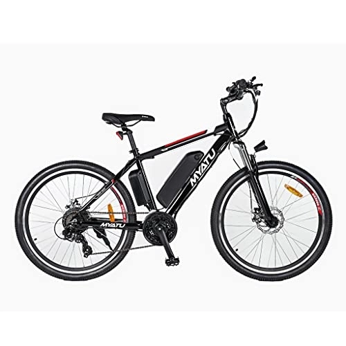 Vélos électriques : MYATU Vélo électrique 26" pour homme avec batterie au lithium 5AH, Shimano 21 Speed