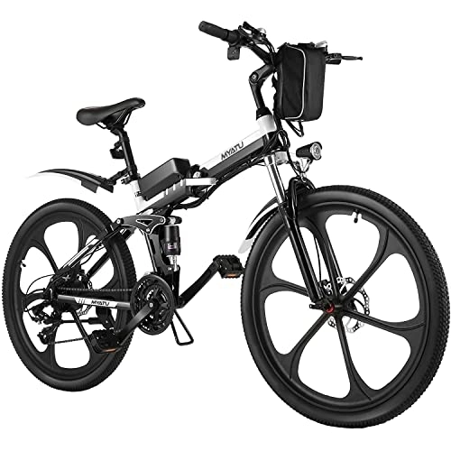 Vélos électriques : MYATU Vélo électrique pliable 4142 26" pour homme avec moteur 250 W 36 V 10, 4 Ah batterie au lithium pliable Pedelec pliable vélo électrique pliable 21 vitesses Noir