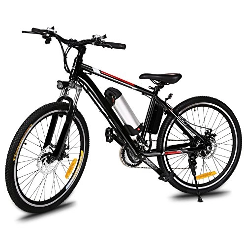 Vélos électriques : mymotto Vlo Electrique Montagne E-bike 250W Grande Vitesse Aluminium Alliage Cadre avec 26 Pouces Roue et Batterie Amovible au Lithium 26" Noir