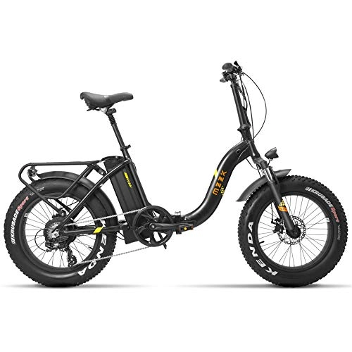 Vélos électriques : MZZK ENCKE 20"vlo lectrique Pliant, Batterie au Lithium 48V 13AH, Moteur 500W, vlo Fat Tire, Fourche Suspension, 5 Pas (13Ah)
