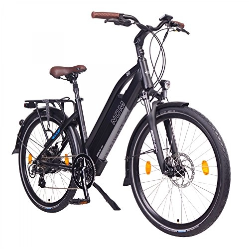 Vélos électriques : NCM Vélo électrique Milano 48 V 26" Urban Trekking Pedelec, 250 W 13 Ah 624 Wh, blanc, noir (26")