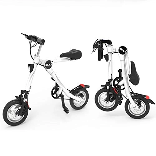 Vélos électriques : NUOLIANG Petite Batterie de Lithium de vélo électrique Pliante d'assistance Adulte de la Voiture de Batterie Ultra-légère Mini Ultra-légère (Color : White)