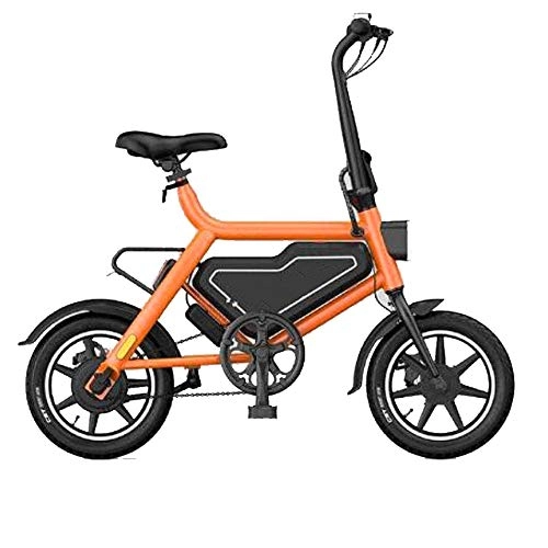 Vélos électriques : NXXML Vlo lectrique Pliant, Pneu Absorbant Les Chocs rsistant l'usure de 12 Pouces M avec vlomoteur lectrique Double Frein Efficace, Orange