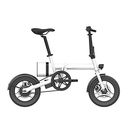 Vélos électriques : NXXML Voiture lectrique Se Pliante Ultra-lgre, Batterie au Lithium 36V7.8AH de Bicyclette d'ElectricFolding de 14 Pouces, Long kilomtrage de 30-40KM, Blanc