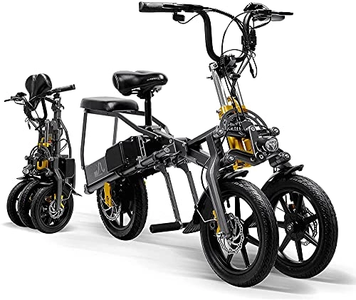 Vélos électriques : oein Vélo électrique pliable pour adulte - 3 roues - Moteur sans balais de 350 W - Double batterie au lithium de 48 V - Trois modes de conduite - Convient à toutes les routes