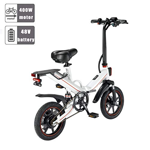 Vélos électriques : OUXI V5 Vélo électrique Pliable, vélos électriques pour Aldults Pliable Vitesse maximale Pliable 25 km / h 48v 10Ah Batterie au Lithium 400W Roue de 14 Pouces Ebikes pour Adolescents Hommes Femmesmes