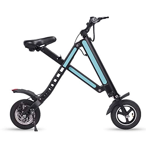 Vélos électriques : OYLXQ Vélo électrique Pliant avec Bicyclette électrique portative de banlieusard de Moteur de la Batterie 250w au Lithium de 36V 8AH, Vitesse maximale 30KM / H, Charge 2-3h, Bleu