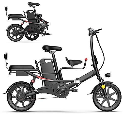 Vélos électriques : Pc-Glq 14" Vélos Électriques pour Adultes, 400W Ebikes Vélos Tout Terrain, Amovible Au Lithium-ION pour Hommes Électriques Ebike 48V, Noir, 8AH