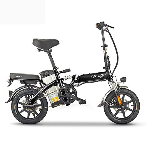 Vélos électriques : Pc-Hxl Vélos électriques Vélo électrique portatif Pliant Intelligent en Aluminium avec Moteur Puissant de vélo électrique 250W pour Batterie Lithium-ION de 48 V Vitesse maximale Environ 25 km / h, Noir