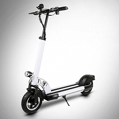 Vélos électriques : PH pliante Mini trottinette lectrique Adulte d'amortissement pour vlo au nom de grer deux ronds de batterie au lithium Scooter, blanc