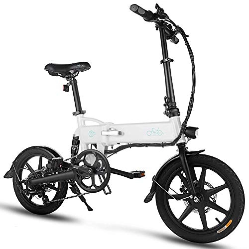 Vélos électriques : Phaewo Vélo électrique Pliable, Fiido D2 Ebike, 7.8Ah Li-ION Batterie 250W, Trois Modes de Fonctionnement, 16 Pouces avec lumière LED Avant pour Adulte (D2-Blanc)