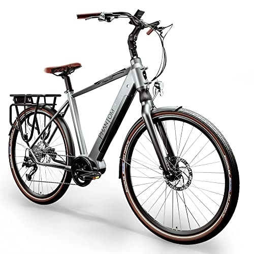 Vélos électriques : Phantom City Vélo électrique 28" 13 Ah LG Batterie au lithium Moyen Vélo électrique Ebike 36 V 470 Wh Homme, Pedelec, E-bike Shimano, LED, 54 cm, conforme à l'UE, portée de 150 km