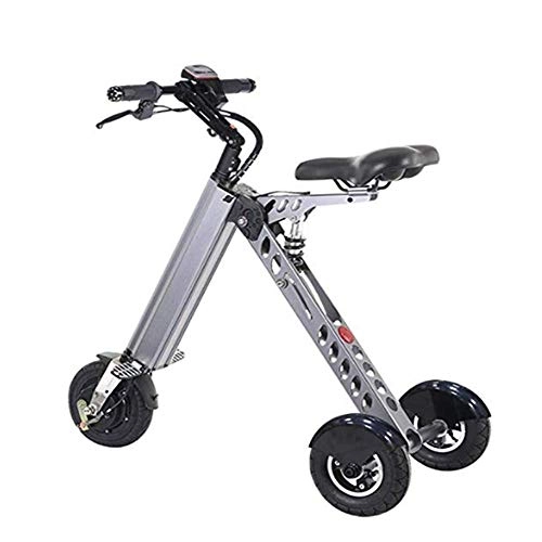 Vélos électriques : PKJI Mini Tricycle Pliable pour Scooter électrique portatif, portée complètement chargée, 30 km | Convient particulièrement aux Personnes nécessitant Une Assistance et Un Voyage Mobiles