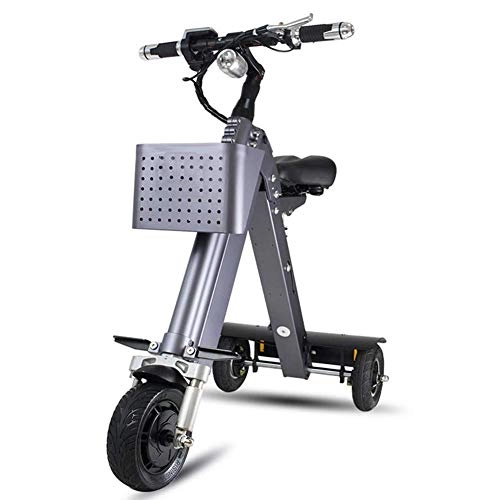Vélos électriques : Pliable électrique Tricycle, Portable Mini Scooter électrique vélo électrique Lumière réglable Vélo électrique 40-50 Km-3 fichier Unisexe réglable