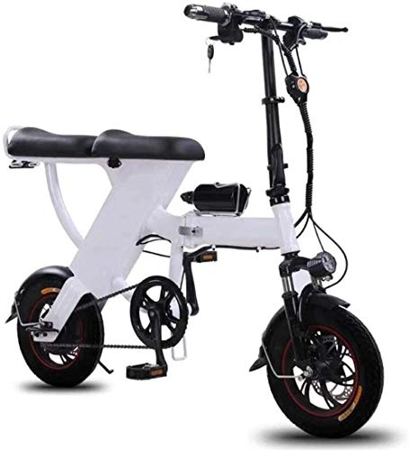Vélos électriques : Pliant vélo électrique, Adulte Mini Folding Voiture électrique vélo Lhtweht et Aluminium en Alliage d'aluminium Cadre extérieur Voyage Moto Vélo, Couleur: Noir (Color : White)