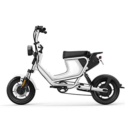 Vélos électriques : PSFYYY Batterie au Lithium électrique Moto électrique Scooter Cycliste vélo de Motocross pédal Anti-vol électrique vélo électrique (Color : White)