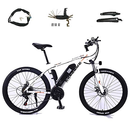 Vélos électriques : QDWRF Vélo électrique E Bike 26 Pouces Pneu Vélo électrique Ebike avec Batterie Au Lithium 36V 8Ah / 10Ah / 13AH, Moteur Brushless Stable 350W Et 27 Vitesses 8AH