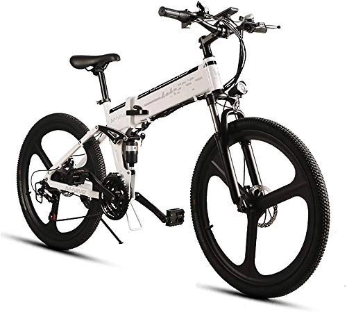Vélos électriques : QDWRF Vélo électrique Vélo De Montagne 26 Pouces E-Bike Vélo électrique Vélos Pliants 21 Dérailleur De Vitesse 350W 48V 10.4AH Batterie Amovible 25-35km / H
