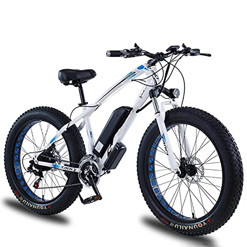Vélos électriques : QININQ Vélos électriques pour Hommes, 350W Gros Pneu 26 Pouces Ebikes vélos Tout Terrain, VTT pour Adulte avec Li -Batterie Amovible 36V 8Ah E-Bike
