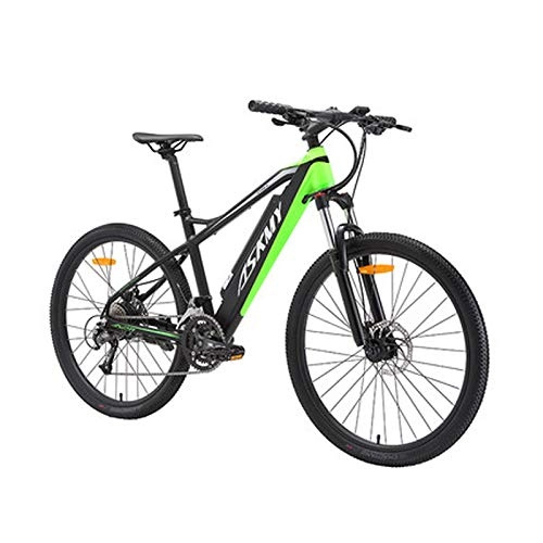 Vélos électriques : Qnlly 26 Pouces vélo électrique 7 Vitesses Alliage d'aluminium vélo électrique Frein à Disque Double vélo de Voyage Adulte vélo de Montagne (Vert