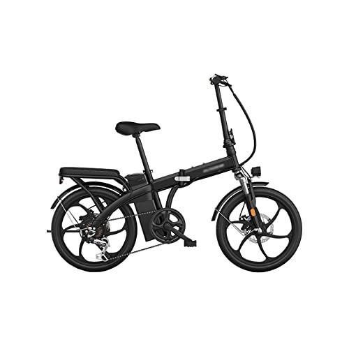 Vélos électriques : QYTEC zxc Vélo pour homme adulte avec batterie au lithium de 50, 8 cm, vélo électrique pliable, frein à disque, vitesse variable, batterie vélo (couleur : noir)