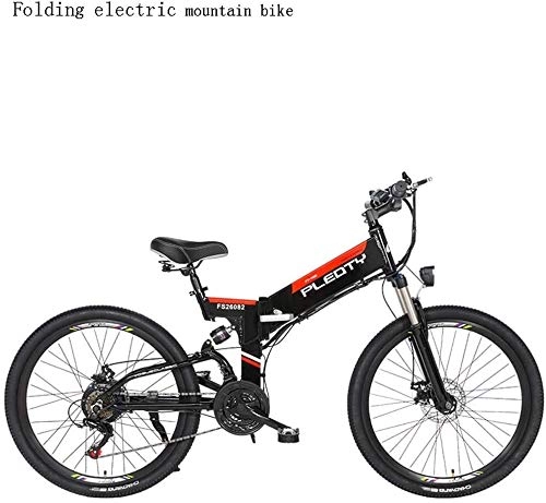 Vélos électriques : QZ Adulte Pliable lectrique VTT, 48V 12.8AH Batterie au Lithium, 614W en Alliage d'aluminium Vlos lectriques, 21 Vitesses Hors Route vlo lectrique, 26 Pouces Roues