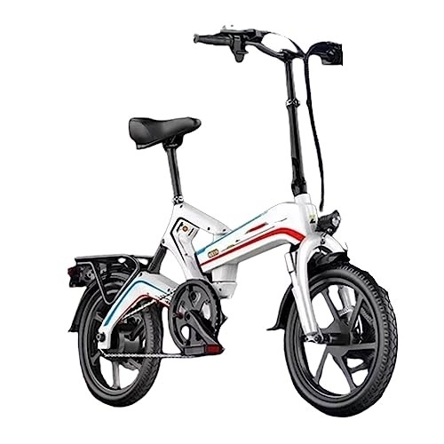 Vélos électriques : RASHIV Vélo électrique pour Adultes, vélo électrique Portable Pliable à Assistance électrique, avec Batterie Amovible 48 V 10 / 14 Ah, Charge 200 kg (White 10 Capacity)