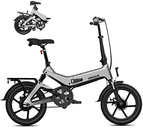 Vélos électriques : RDJM VTT Electrique, Pliant vélo électrique for Adultes, léger en Alliage de magnésium Cadre Pliable E-Bike avec écran LCD, 250W Moteur, 36V 7.8Ah Batterie, 25 km / h (Color : Grey)
