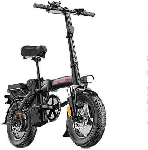 Vélos électriques : REWD Vlos lectriques pliants avec 36V 14inch, Batterie Lithium-ION vlo for Le Travail Voyage vlo en Plein air Out et navettage (Noir) (Size : 40km)