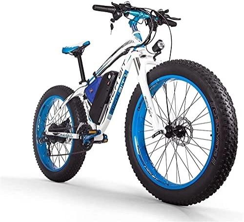 Vélos électriques : RICH BIT Vélo électrique 26 Pouces, 48V 17Ah Batterie Lithium-ION Fat Ebike, VTT électrique pour Adulte (Bleu)