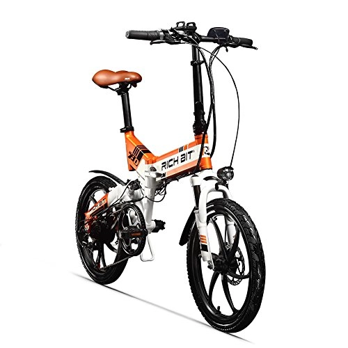 Vélos électriques : Rich Bit Vélo électrique Pliant - Portable Facile à Ranger. Batterie Lithium-ION à Faible Charge et vélo électrique à Moteur Silencieux