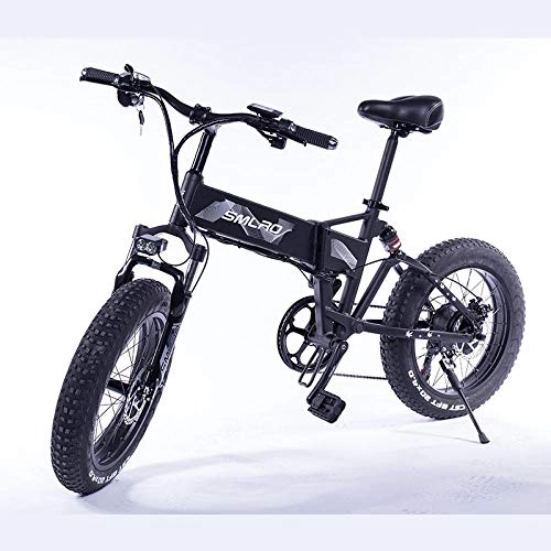 Vélos électriques : RPHP vélo électrique Pliant 500 W Moteur 48 V 10 Ah Batterie au Lithium-ION Amovible 20 Pouces 7 Vitesses Levier de Changement de Vitesse vélo électrique-350W Noir_36V8AH