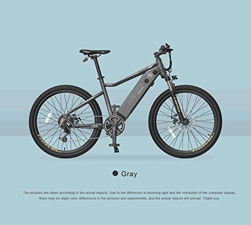 Vélos électriques : RPHP26 Pouces vélo de Montagne électrique Hors Route vélo électrique 48V Batterie au Lithium cachée Gamme de croisière 40-80 km Hybride-Gris
